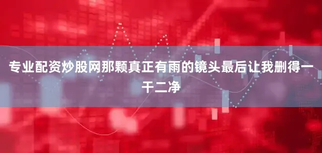 专业配资炒股网那颗真正有雨的镜头最后让我删得一干二净