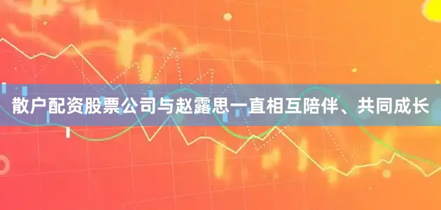 散户配资股票公司与赵露思一直相互陪伴、共同成长